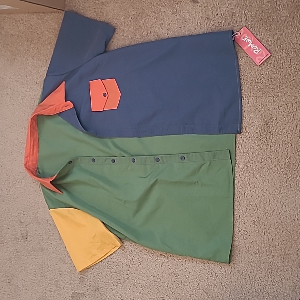 NWT Colorblock Button Up Shirt